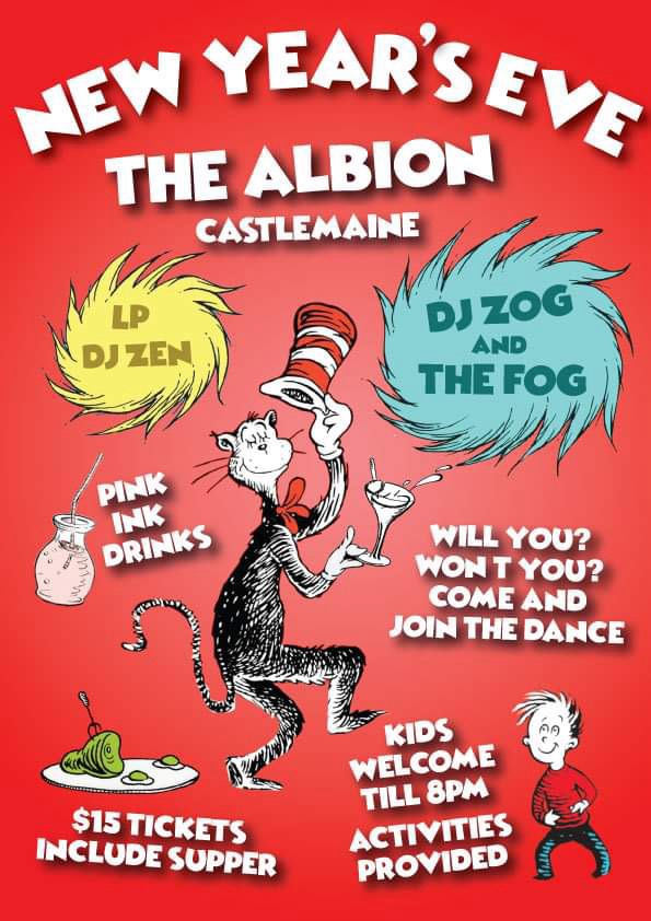 THE ALBION Castlemaine NYE party flier image